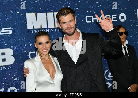 Elsa Pataky und Chris Hemsworth nehmen an der 'Men In Black International' Weltpremiere auf AMC Loews Lincoln Square 13 Am 11. Juni 2019 in New York Cit Stockfoto