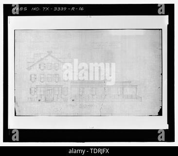 Fotografische Kopie von Blatt Nr. 1 (undatiert) - FRONTANSICHT - Fort Bliss, Post Krankenhaus, Pershing Road, El Paso El Paso County, TX; Quartermaster General's Office, Architekt; Abteilung der Armee, Eigentümer; Mickelsen, Stanley R., post-Commander Stockfoto