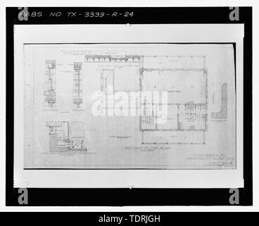 Fotografische Kopie von Blatt Nr. 4 (1915) - ZWEITE ETAGE PLAN-Fort Bliss, Post Krankenhaus, Pershing Road, El Paso El Paso County, TX; Quartermaster General's Office, Architekt; Abteilung der Armee, Eigentümer; Mickelsen, Stanley R., post-Commander Stockfoto