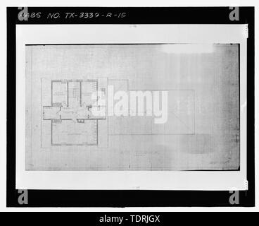 Fotografische Kopie von Blatt Nr. 8 (undatiert) - Dachgeschoss GRUNDRISS - Fort Bliss, Post Krankenhaus, Pershing Road, El Paso El Paso County, TX; Quartermaster General's Office, Architekt; Abteilung der Armee, Eigentümer; Mickelsen, Stanley R., post-Commander Stockfoto