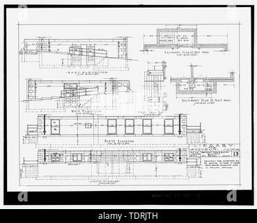 Fotografische Kopie von architektonischen Zeichnung von Proudfoot, Vogel, und Rawson Architekten (C. 1911); Original im Besitz der Bäche Borg und Skiles Architekten und Ingenieure, Des Moines, Iowa Blatt 13 - Zeichnungen für alternative Angebot zeigen 1. Etage 1-0' höher über dem Boden - Audubon Öffentliche Bibliothek, 401 North Park Place, Audubon, Audubon County, IA Stockfoto