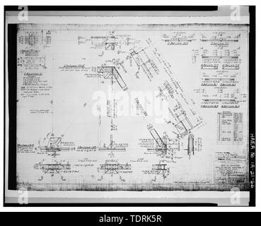 Fotografische Kopie der Konstruktionszeichnung (14. Dezember 1915; original Bettwäsche Zeichnung in Besitz der Stadt von Burlington, Burlington, Iowa). DETAILS DER 175-DECK TRUSS. - MacArthur Brücke, Spanning Mississippi River auf der Autobahn 34 zwischen IA und IB, Burlington, Des Moines County, IA Stockfoto