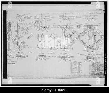 Fotografische Kopie der Konstruktionszeichnung (15. November 1915; original Bettwäsche Zeichnung in Besitz der Stadt von Burlington, Burlington, Iowa). DETAILS VON 120-DECK TRUSS. - MacArthur Brücke, Spanning Mississippi River auf der Autobahn 34 zwischen IA und IB, Burlington, Des Moines County, IA Stockfoto