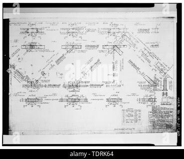 Fotografische Kopie der Konstruktionszeichnung (15. November 1915; original Bettwäsche Zeichnung in Besitz der Stadt von Burlington, Burlington, Iowa). DETAILS VON 120-DECK TRUSS. - MacArthur Brücke, Spanning Mississippi River auf der Autobahn 34 zwischen IA und IB, Burlington, Des Moines County, IA Stockfoto