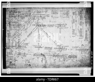 Fotografische Kopie der Konstruktionszeichnung (24. November 1915; original Bettwäsche Zeichnung in Besitz der Stadt von Burlington, Burlington, Iowa). DETAILS VON 140-DECK TRUSS. - MacArthur Brücke, Spanning Mississippi River auf der Autobahn 34 zwischen IA und IB, Burlington, Des Moines County, IA Stockfoto