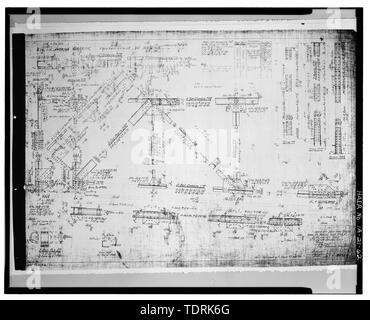 Fotografische Kopie der Konstruktionszeichnung (27. November 1915; original Bettwäsche Zeichnung in Besitz der Stadt von Burlington, Burlington, Iowa). DETAILS VON 140-DECK TRUSS. - MacArthur Brücke, Spanning Mississippi River auf der Autobahn 34 zwischen IA und IB, Burlington, Des Moines County, IA Stockfoto