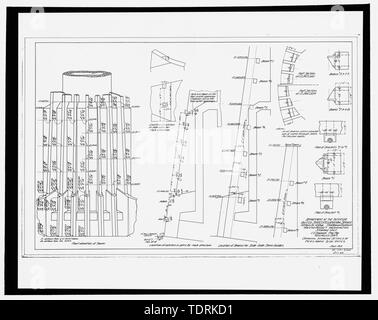 Fotografische Kopie der Konstruktionszeichnung, US-Reklamation Service, September 1915 (original Drucken bei US-Büro der Reklamation oberen Columbia Bereich Büro, Yakima, im Bundesstaat Washington). Zeichnung, Details von Piers Folie Tore. - Keechelus Dam, Outlet Turm, Yakim Fluss, 10 km nordwestlich von Easton, Easton, Kittitas County, WA; US-Büro der Reklamation; Fraserdesigns, Auftragnehmer; Louter, David, Sender; Fraser, Clayton B, Fotograf; Wilson, J Thomas, Fotograf Stockfoto