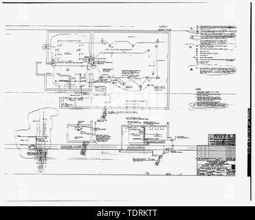 Fotografische Kopie der Feueralarm Plan für Kontrolle und Aufzeichnung Center Gebäude 4221 - E-22, Leitungsverlauf der Zimmer. Kalifornien Institut für Technologie, Jet Propulsion Laboratory, Anlagenbau' Edwards Test Station, Brandschutz Alarmplan, Gbd. E-22", Zeichnung Nr. EFA--11-1, 15. Dezember 1961. - Jet Propulsion Laboratory Edwards, Kontrolle und Aufzeichnung Center, Edwards Air Force Base, Bor, Kern County, CA Stockfoto