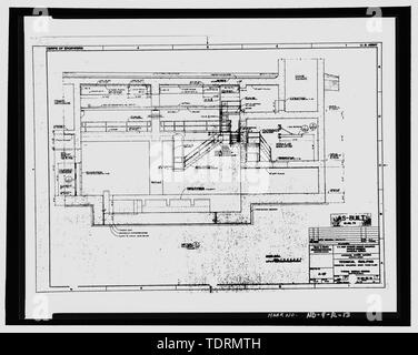 Fotografische Kopie der ursprünglichen As-Built-Zeichnung, vom 10. Juli 1973 (ursprüngliche Zeichnung, die sich im Besitz der US-Armee Korps der Ingenieure, Huntsville Abteilung). Typische module Abschnitt - Stanley R. Mickelsen sichern Komplexe, Perimeter Acquisition Radar Kraftwerk, in begrenzter Zugang, südwestlich von PARB am Ende der Service Road B, Schüller, Cavalier County, ND Stockfoto