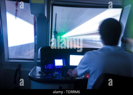 U-Bahn und Treiber Stockfoto