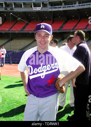 August 05, 2000, Los Angeles, Kalifornien, USA; Schauspieler ASTON@ die Berühmtheit, die Dodgers Baseball Spiel. (Bild: Â© Chris Delmas/ZUMA Draht) Stockfoto