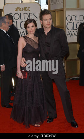 Jan 20, 2002; Beverly Hills, CA, USA; Schauspieler Ewan MCGREGOR & Frau EVE MAVRAKIS@der 59. jährlichen Golden Globe Awards@ The Beverly Hilton Hotel.. (Bild: Â© Chris Delmas/ZUMA Draht) Stockfoto