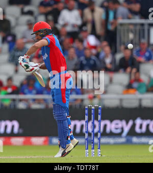 MANCHESTER, England. 18. JUNI 2019: Noor Ali Zadran Afghanistans batting während des England v Afghanistan, ICC Cricket World Cup Match, in Old Trafford, Manchester, England. Quelle: European Sports Fotografische Agentur/Alamy leben Nachrichten Stockfoto