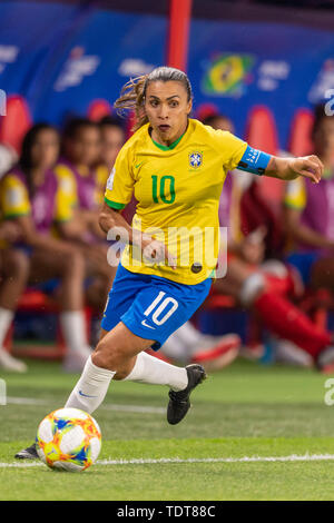 Marta Vieira da Silva (Brasilien) während die FIFA Frauen-WM Frankreich 2019 Gruppe C Spiel zwischen Italien 0-1 Brasilien im Hennegau Stadion in Valenciennes, Frankreich, 18. Juni 2019. Credit: Maurizio Borsari/LBA/Alamy leben Nachrichten Stockfoto