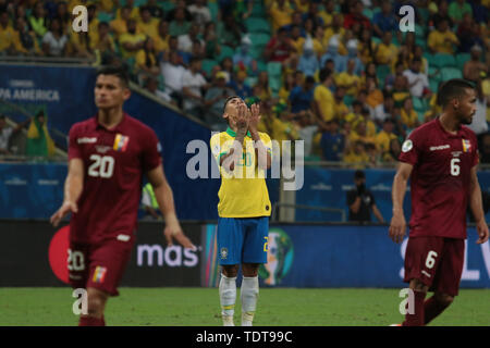 Salvador, Brasilien. Juni, 2019 18. Brasilien Vs Venezuela, am Fonte Nova Arena in Salvador, Bahia, Brasilien gültig für die 2019 Copa America Gruppe Bühne, am Dienstag (18.). Credit: Tiago Caldas/FotoArena/Alamy leben Nachrichten Stockfoto