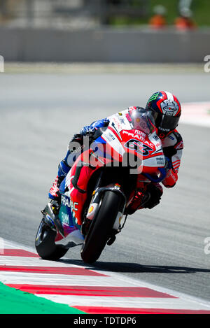 14. Juni 2019, Circuit de Barcelona-Catalunya, Montmelo, Barcelona, Spanien; MotoGP von Katalonien, Praxis Sitzungen; Francesco Bagnaia der Pramac Racing Team in Aktion während der freien Praxis 2 Pablo Guillen/Alamy Stockfoto