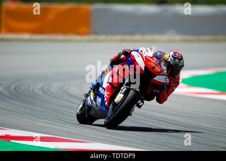 14. Juni 2019, Circuit de Barcelona-Catalunya, Montmelo, Barcelona, Spanien; MotoGP von Katalonien, Training; Jack Miller der Der Pramac Racing Team in Aktion während der freien Praxis 2 Pablo Guillen/Alamy Stockfoto