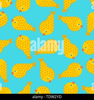 Fisch igel Muster nahtlose. Meer Tier Hintergrund. Natur Unterwasser ornament Stock Vektor