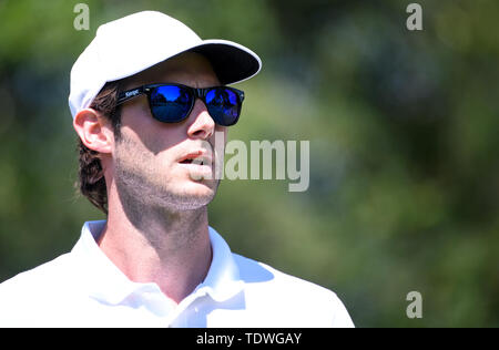 Eichenried, Deutschland. Juni, 2019 19. Golf: European Tour - International Open Pro-Am. Handballer Uwe Gensheimer nimmt Teil an das Pro-Am-Turnier. Credit: Sven Hoppe/dpa/Alamy leben Nachrichten Stockfoto