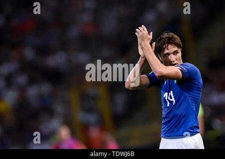 Bologna, Italien. Juni, 2019 19. Federico Chiesa von Italien während der UEFA EURO 2019 U-21 Championship Match zwischen Italien U-21 und U-21 in Polen Stadio Renato Dall'Ara, Bologna, Italien am 19. Juni 2019. Foto von Giuseppe Maffia. Credit: UK Sport Pics Ltd/Alamy leben Nachrichten Stockfoto