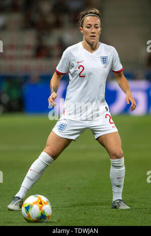 Nizza, Frankreich. 19. Juni 2019. ENGLAND VS JAPAN - Lucy Bronze von England bei einem Match zwischen Japan und England, gültig für Wm 2019 die FIFA Frauen (Gruppe D), FIFA, am Mittwoch, 19. Juni 2019, in der Allianz Riviera Stadion ine, Frankreich. e. (Foto: Richard Callis/Fotoarena) Credit: Foto Arena LTDA/Alamy leben Nachrichten Stockfoto