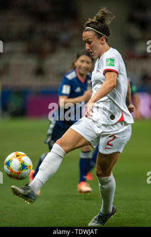 Nizza, Frankreich. 19. Juni 2019. ENGLAND VS JAPAN - Lucy Bronze von England bei einem Match zwischen Japan und England, gültig für Wm 2019 die FIFA Frauen (Gruppe D), FIFA, am Mittwoch, 19. Juni 2019, in der Allianz Riviera Stadion ine, Frankreich. e. (Foto: Richard Callis/Fotoarena) Credit: Foto Arena LTDA/Alamy leben Nachrichten Stockfoto