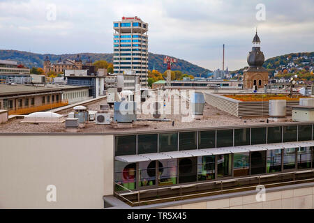 Dach der Sparkasse in der Stadt Wuppertal, Deutschland, Nordrhein-Westfalen, Bergisches Land, Wuppertal Stockfoto