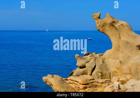 Küsten Rock bei Tizzano im Süden von Korsika, Frankreich, Korsika Stockfoto