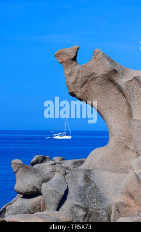 Küsten Rock bei Tizzano im Süden von Korsika, Frankreich, Korsika Stockfoto