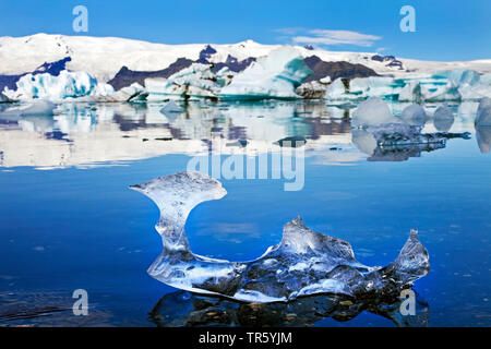 Stück ica in die gletscherlagune Joekulsarlon von, Island, Osten Island, Hornarfjoerdur, Nationalpark Vatnajoekull Stockfoto