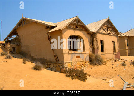 Haus in der Geisterstadt Kolmannskuppe, Namibia, Kolmannskuppe Stockfoto