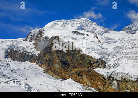 Alphubel Berg, Schweiz, Wallis, Saas Fee Stockfoto