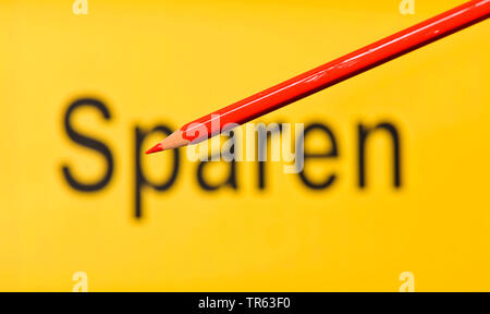 Stadt Zeichen sparen, Geld sparen, Deutschland Stockfoto