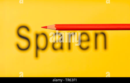 Stadt Zeichen sparen, Geld sparen, Deutschland Stockfoto