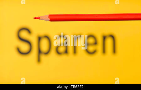 Stadt Zeichen sparen, Geld sparen, Deutschland Stockfoto