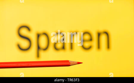 Stadt Zeichen sparen, Geld sparen, Deutschland Stockfoto