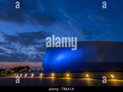 National Aquarium Dänemark, den Bla Planet, am Abend, Dänemark, Kopenhagen Stockfoto