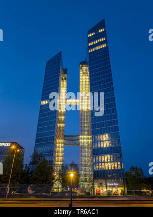 Highlight Towers bei Nacht, Deutschland, Bayern, München Stockfoto