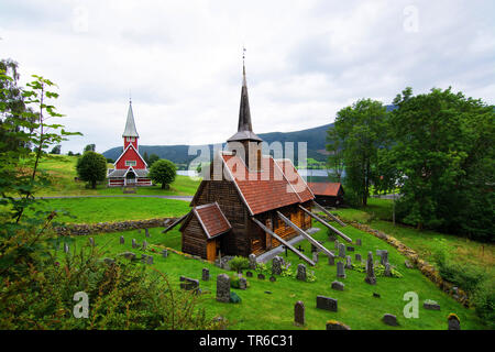 Rodven Stabkirche, Norwegen, Moere og Romsdal, Stavkyrkje Stockfoto