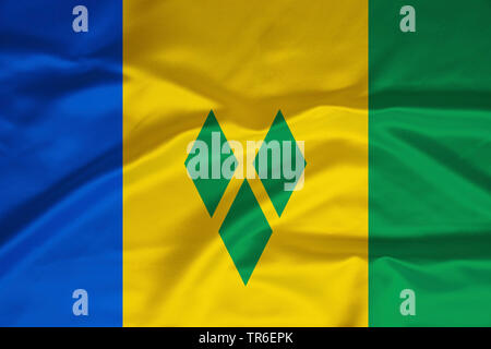 Flagge von Saint Vincent und die Grenadinen, St. Vincent und die Grenadinen Stockfoto