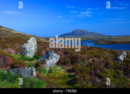 Stone Circle Pobull Fhinn, Vereinigtes Königreich, Schottland, North Uist Stockfoto