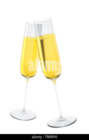 Champagner Gläser klirren, Computer Graphik Stockfoto
