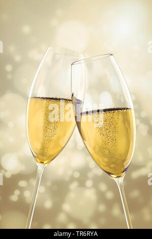 Champagner Gläser klirren, Computer Graphik Stockfoto