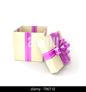 Öffnen vorhanden Box mit Band, Computer Graphik Stockfoto