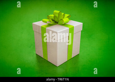 Geschenk Box grün Ribbon, Computer Graphik Stockfoto