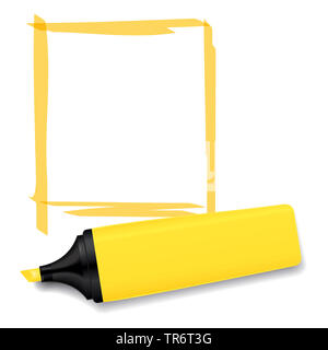 Neon Gelb Textmarker Stockfoto