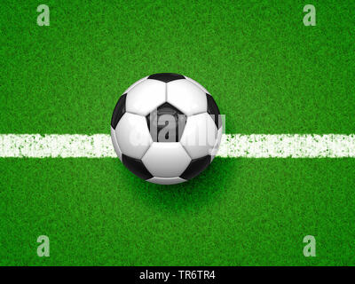 Fußball auf der grünen Fußballplatz Stockfoto