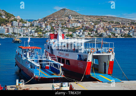 Fähre von Korfu nach Albanien, Albanien, Saranda Stockfoto