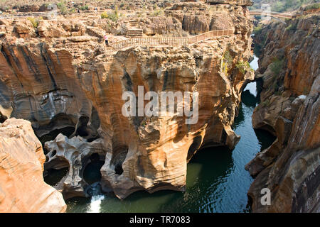 Bourke's Luck Potholes, Luftaufnahme, Südafrika, Mpumalanga, Blyde River Canyon Nature Reserve, Moremela Stockfoto