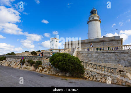 Leighthouse am Kap Formentor, Spanien, Balearen, Mallorca Stockfoto